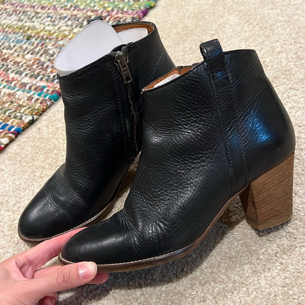 Madewell Billie Boot Size 6 Black Leather